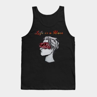 LIFE IS A ROSE / HANDMADE DRAWING Tank Top